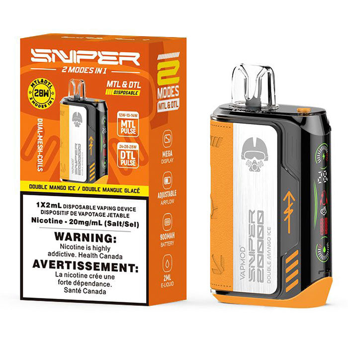 Sniper 2 Modes in 1 Double Mango Ice 20k Puffs 20mg