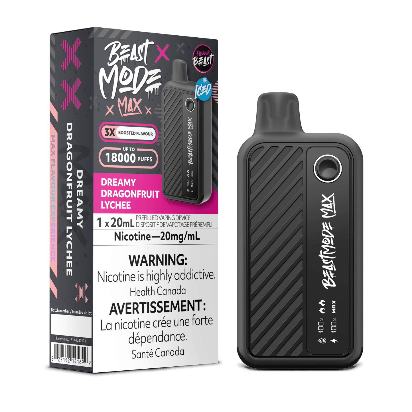 Dreamy Dragonfruit Lychee - Flavour Beast Beast Mode Max 18K Disposable Vape (20mL)