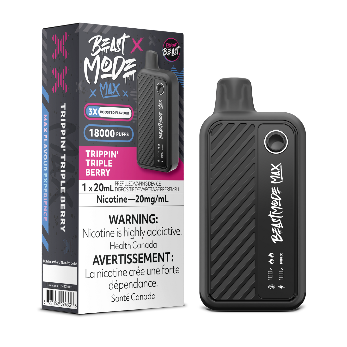 Flavour Beast Beast Mode Trippin' Tripple Berry 20mL 18000 Puffs 20mg