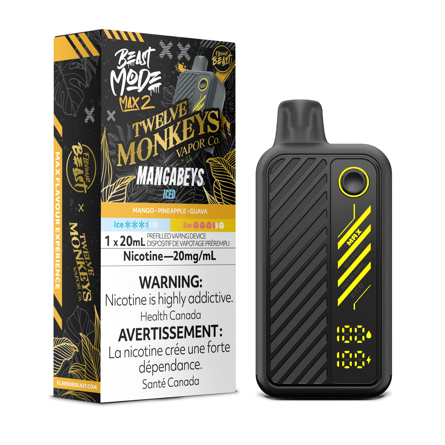 Flavour Beast Beast Mode Twelve Monkeys Disposable Vape -Mangabeys Iced