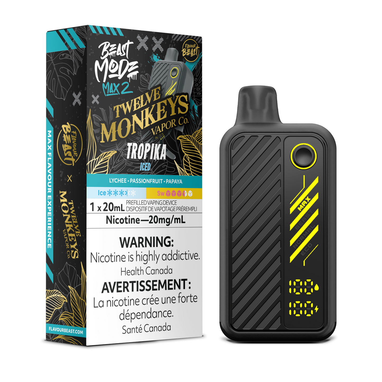 Flavour Beast Beast Mode Twelve Monkeys Disposable Vape -Tropika Iced
