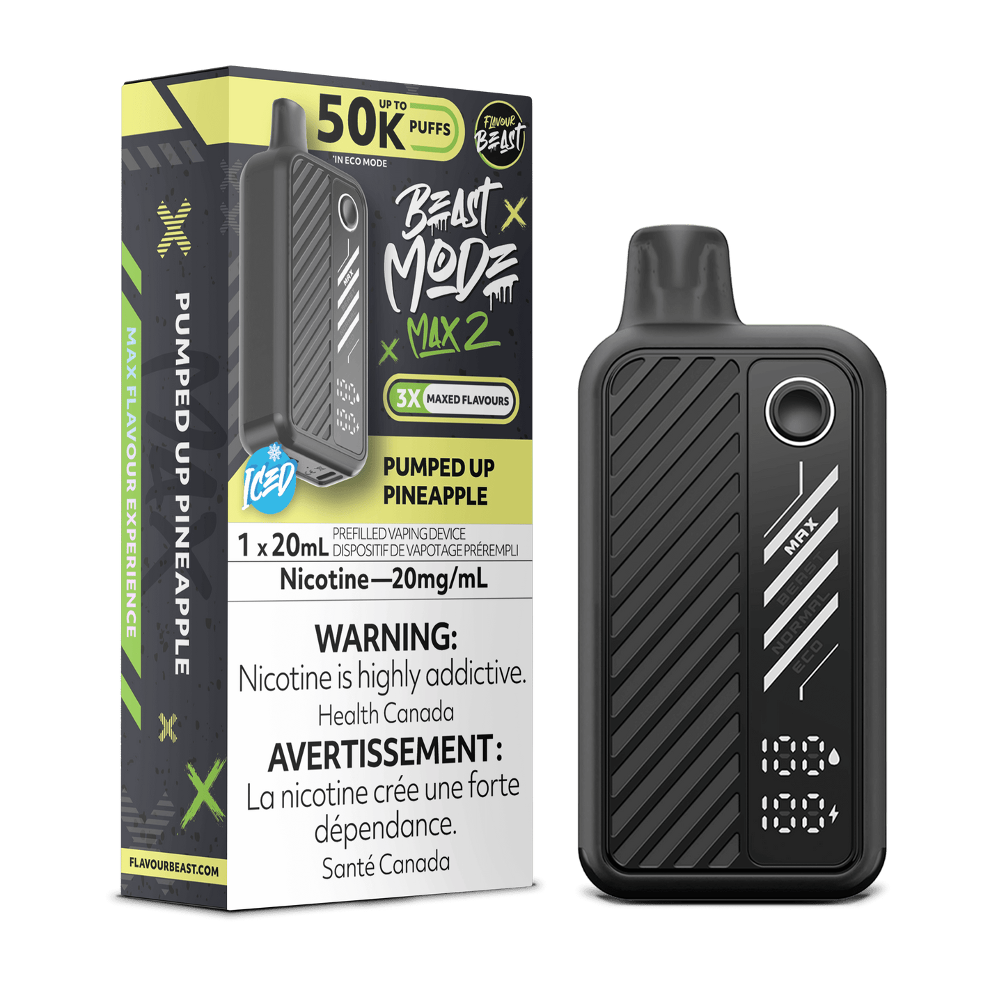 Pumped Up Pineapple - Flavour Beast Beast Mode Max 2 50K Disposable Vape (20mL)