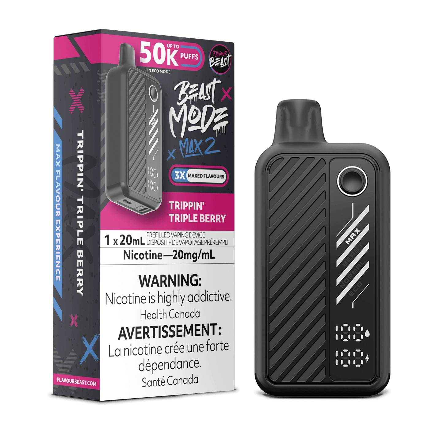 Trippin Triple Berry - Flavour Beast Beast Mode Max 2 50K Disposable Vape (20mL)