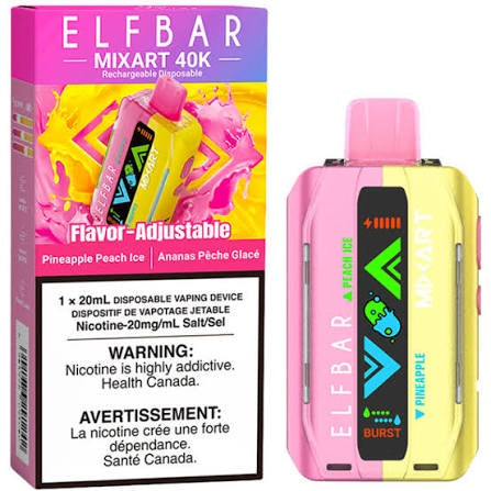 Elf Bar MixArt 40K Disposable Vape - Pineapple Peach Ice (20mL)”