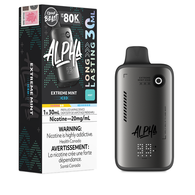 Flavour Beast Alpha Disposable vape 30ml (80k puffs) - Extreme Mint Iced