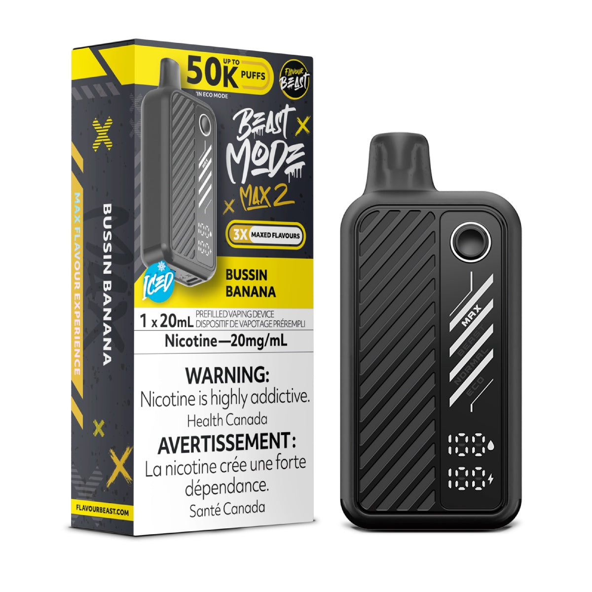Bussin Banana - Flavour Beast Beast Mode Max 2 50K Disposable Vape (20mL)