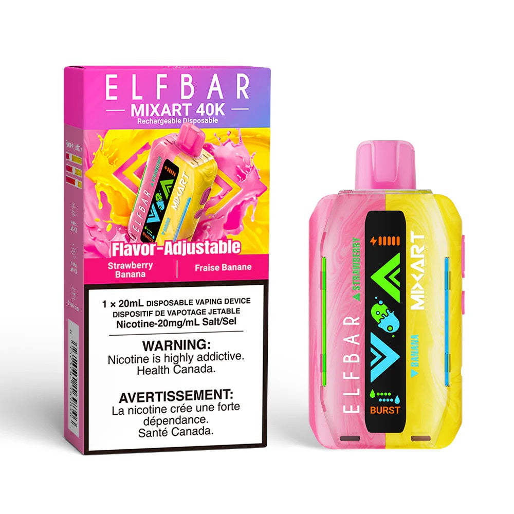 Elf Bar Mix Art 40K Disposable Vape - Strawberry Banana (20mL)