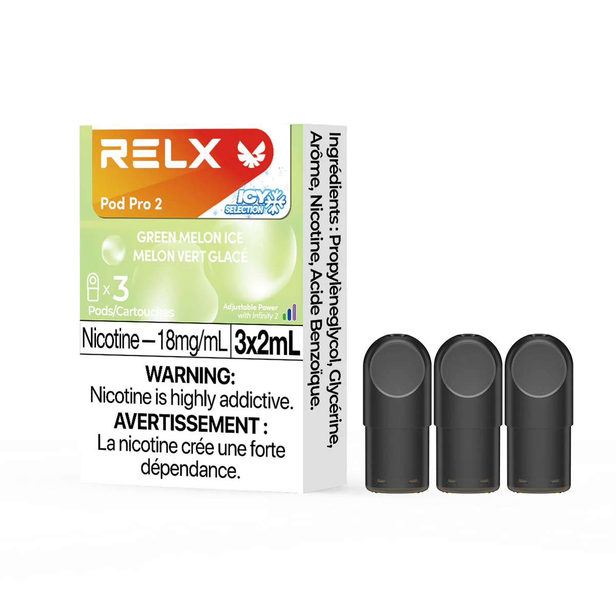 RELX Pod Pro 2 - Green Melon Ice (3 Pack)