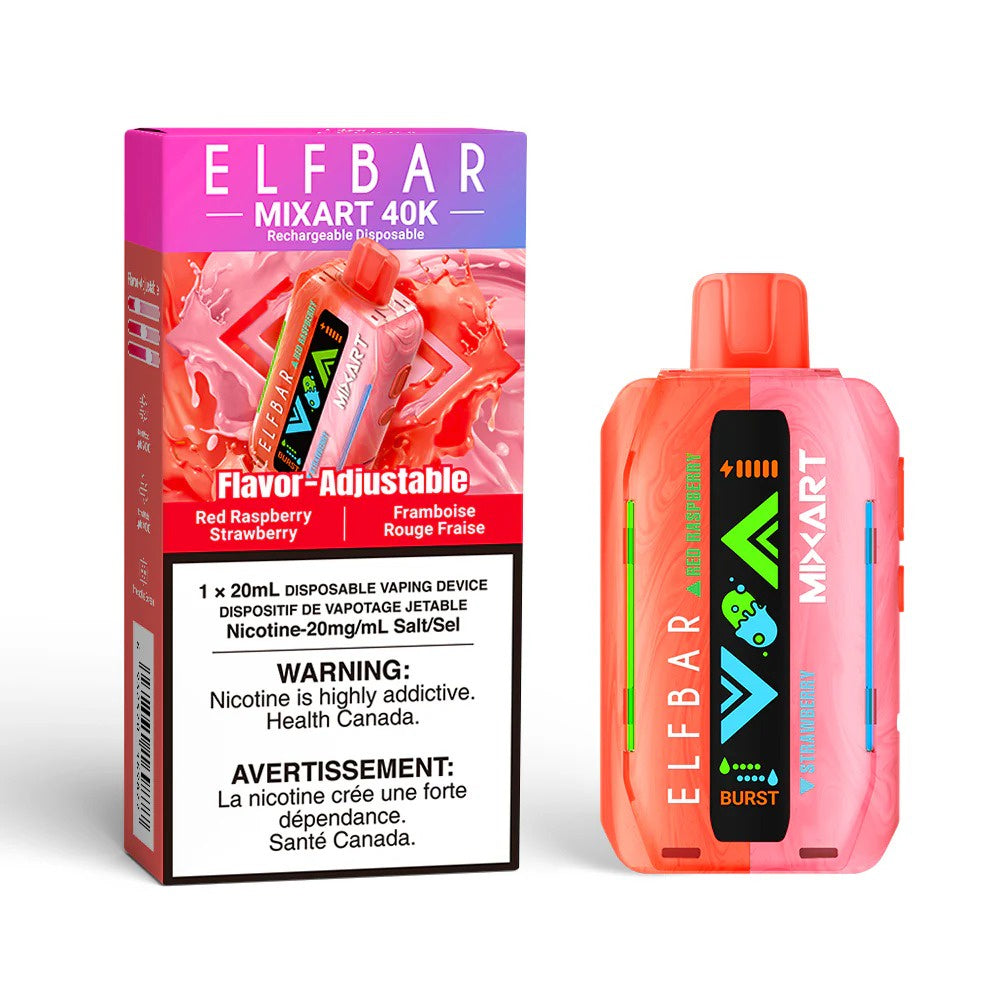 Elf Bar MixArt 40K Disposable Vape - Red Raspberry Strawberry (20mL)