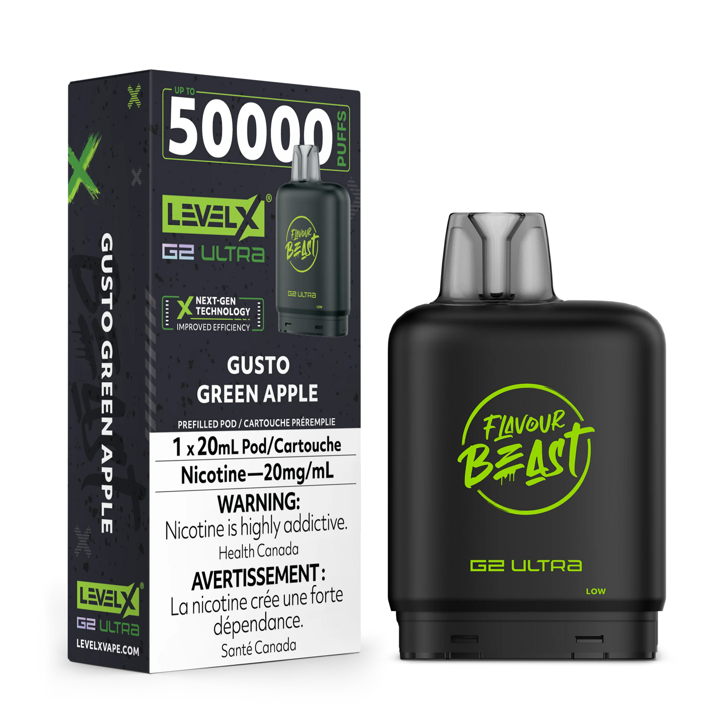 Level X Flavour Beast G2 Ultra 50K – Gusto Green Apple