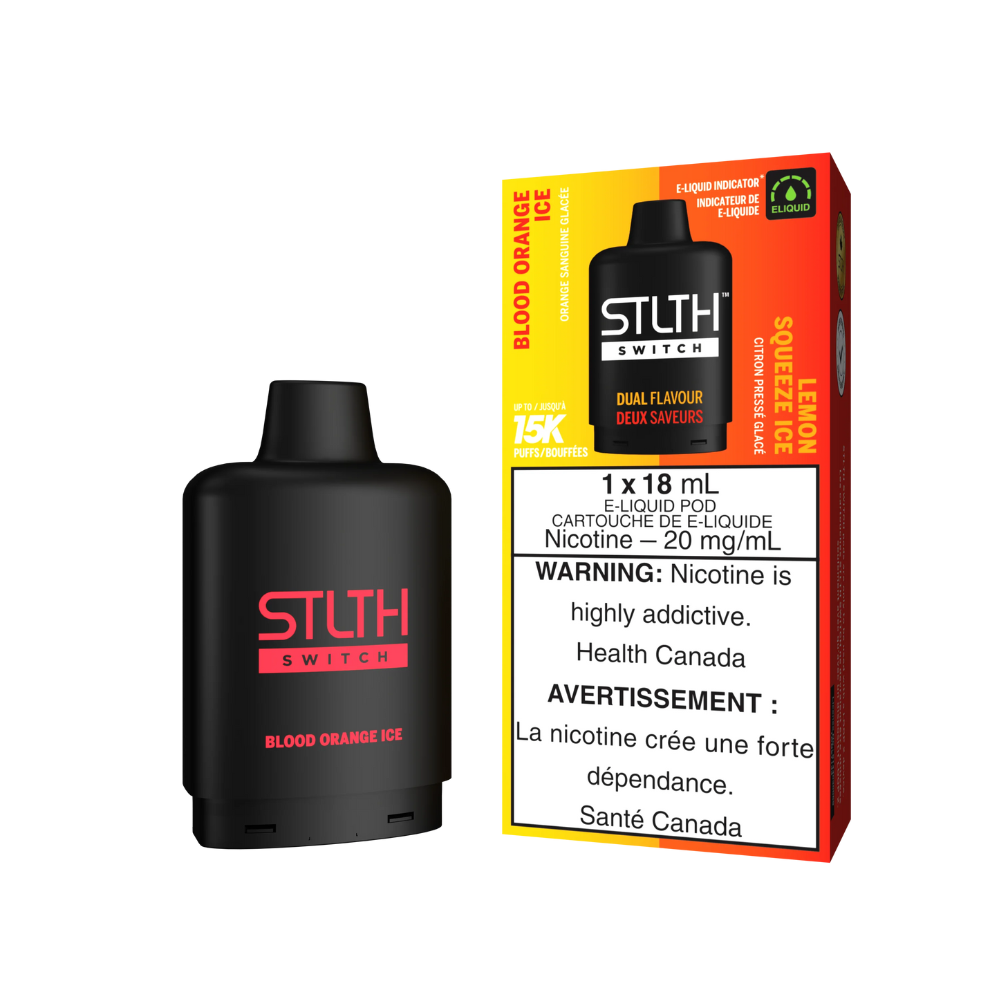 Blood Orange Ice | Lemon Squeeze Ice - STLTH Switch Vape Pods 15K