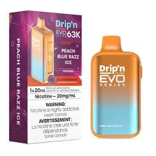 Peach Blue Razz Ice - Drip'n Evo Series 63K Disposable Vape (20ml)