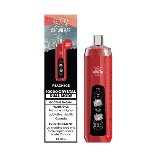 Al Fakher Crown Bar Crystal 10000 Disposable Vape - Peach Ice