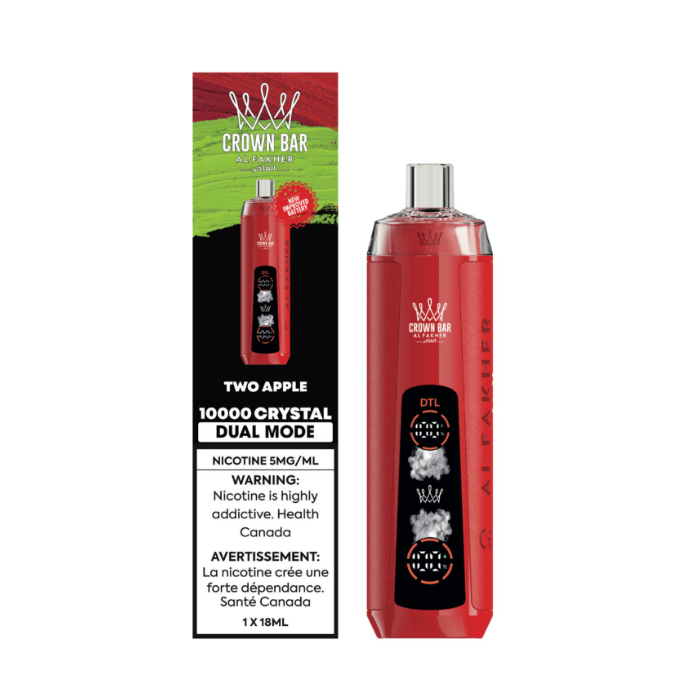 Al Fakher Crown Bar Crystal 10000 Disposable Vape - Two Apple