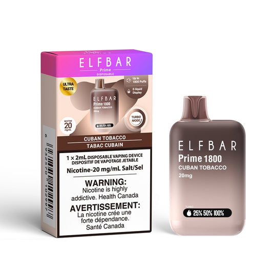 Cuban Tobacco - Elf Bar Prime 1800 Disposable Vape