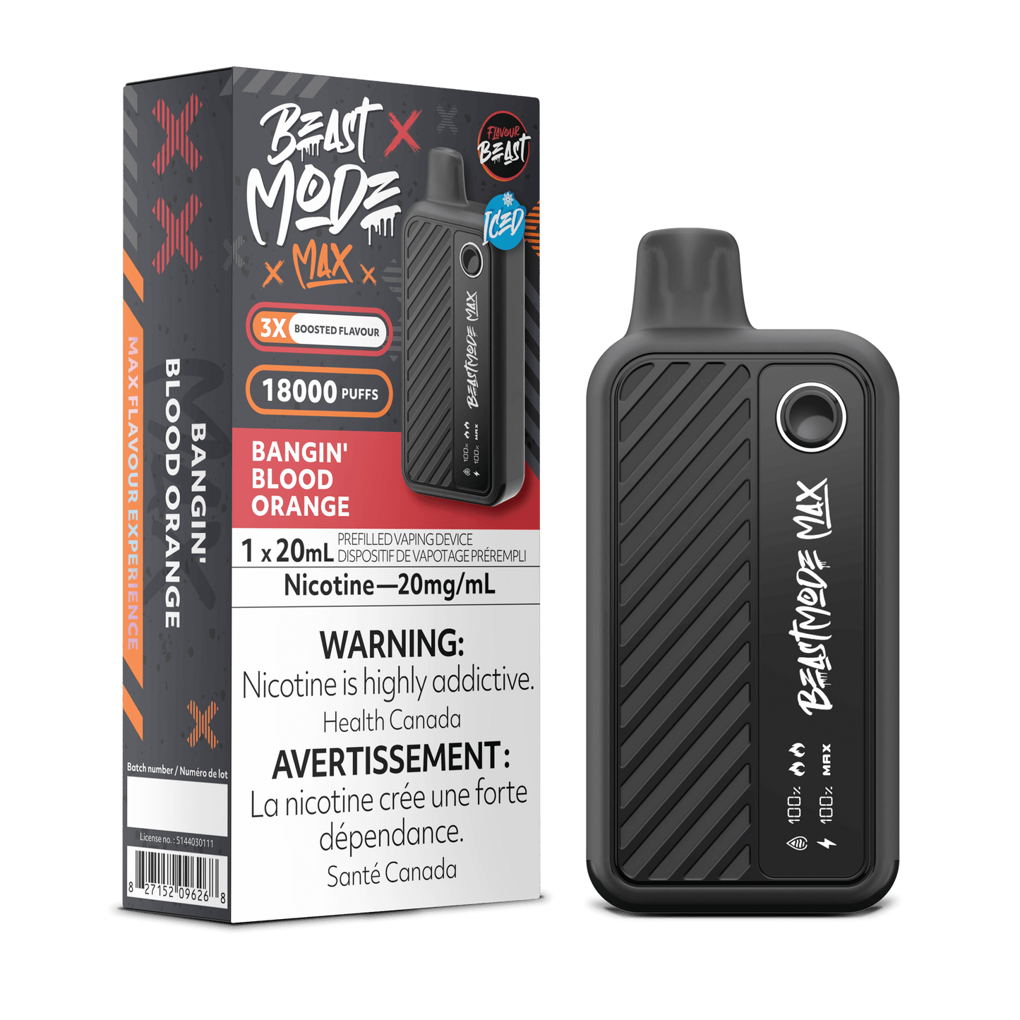 Bangin Blood Orange - Flavour Beast Beast Mode Max 18K Disposable Vape (20mL)