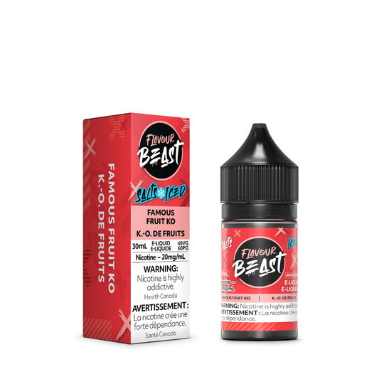 Flavour Beast Vape Juice Salt Nic - Famous Fruit KO Iced (30mL)
