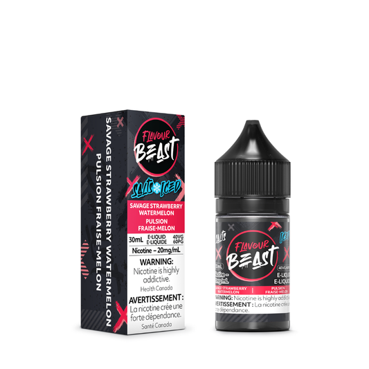 Flavour Beast Vape Juice Salt Nic - Savage Strawberry Watermelon Iced (30mL)