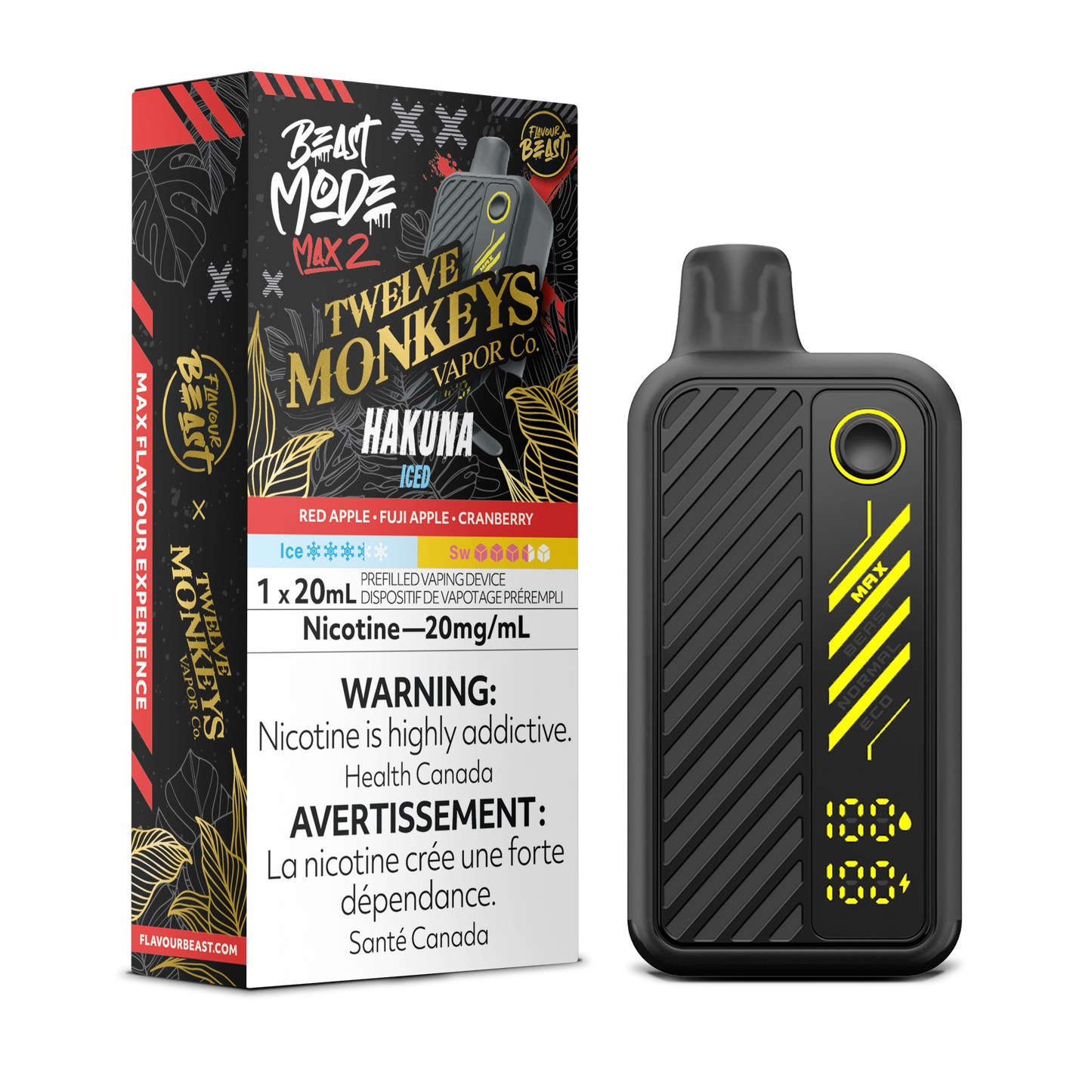 Flavour Beast Beast Mode Twelve Monkeys Disposable Vape -Hakuna Iced