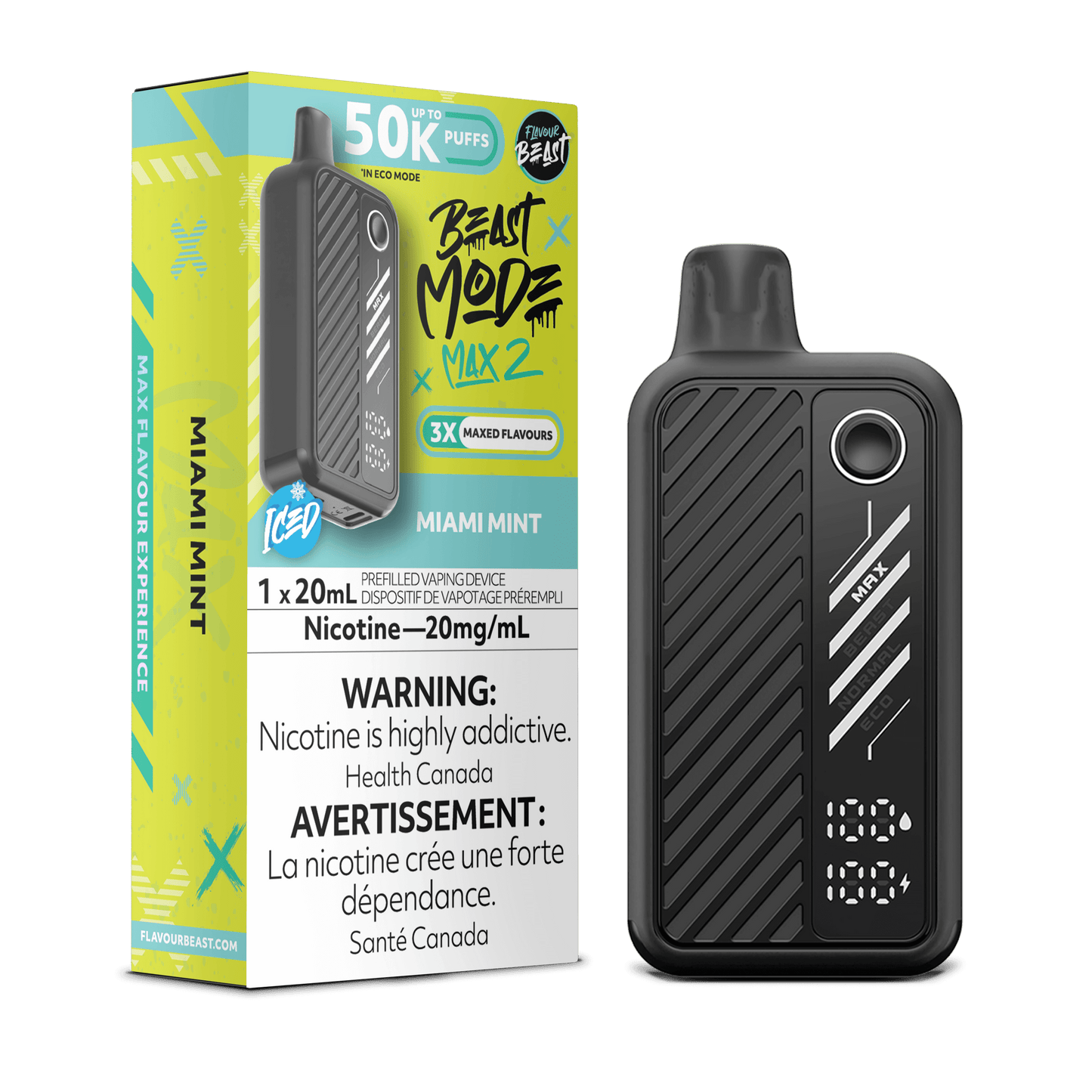 Miami Mint - Flavour Beast Beast Mode Max 2 50K Disposable Vape (20mL)