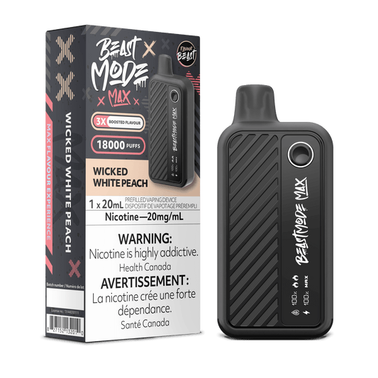Wicked White Peach - Flavour Beast Beast Mode Max 18K Disposable Vape (20mL)