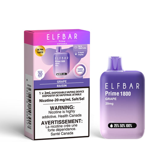 Grape - Elf Bar Prime 1800 Disposable Vape