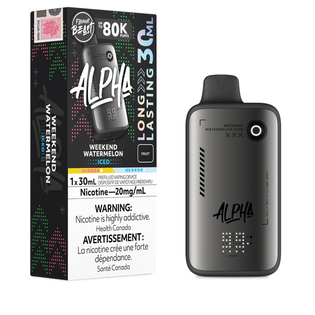 Flavour Beast Alpha Disposable vape 30ml (80k puffs)  - Weekend Watermelon Iced