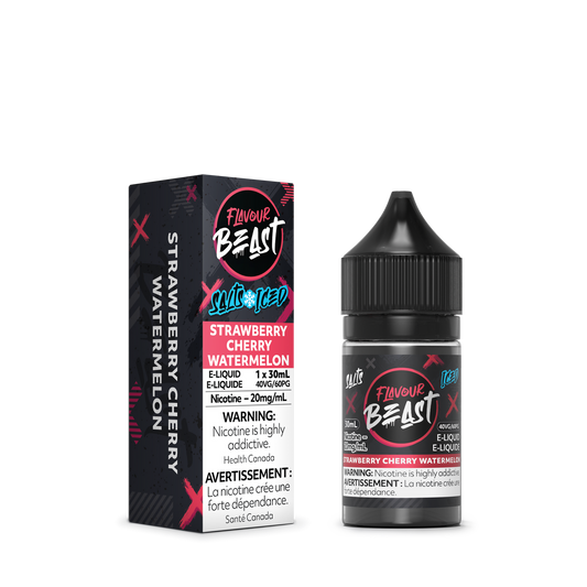 Flavour Beast Vape Juice Salt Nic - Strawberry Cherry Watermelon Iced (30mL)