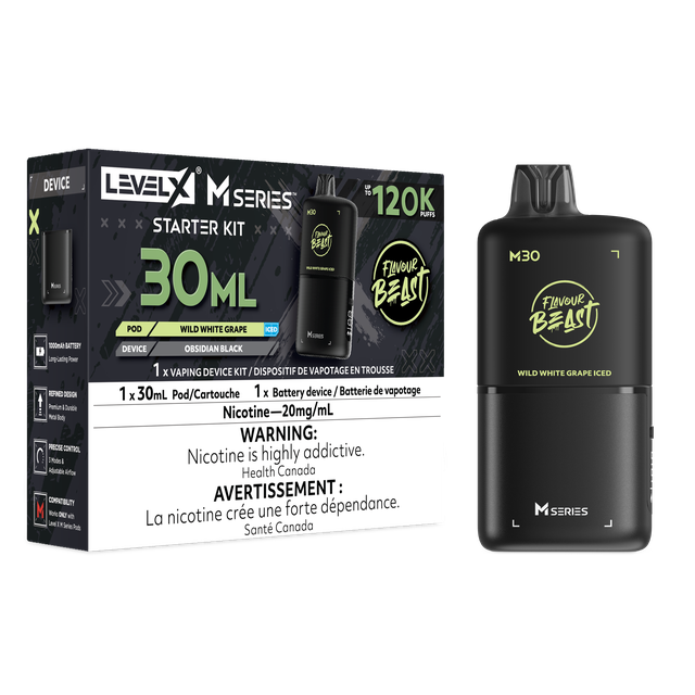 Flavour Beast Level X M Series Starter Kit - Wild White Grape Iced (30mL / 20mg/mL)