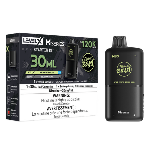 Flavour Beast Level X M Series Starter Kit - Wild White Grape Iced (30mL / 20mg/mL)