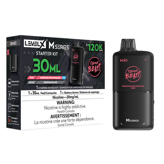 Flavour Beast Level X M Series Starter Kit - Weekend Watermelon Iced (30mL / 20mg/mL)