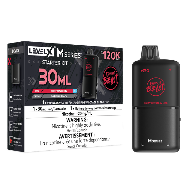 Flavour Beast Level X M Series Starter Kit - Sic Strawberry Iced (30mL / 20mg/mL)