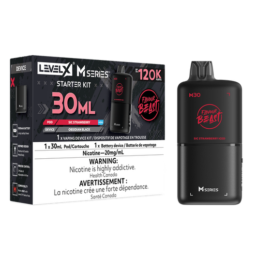 Flavour Beast Level X M Series Starter Kit - Sic Strawberry Iced (30mL / 20mg/mL)
