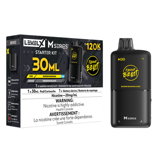 Flavour Beast Level X M Series Starter Kit - Bussin Banana Iced (30mL / 20mg/mL)