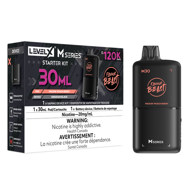 Flavour Beast Level X M Series Starter Kit - Packin Peach Berry(30mL / 20mg/mL)