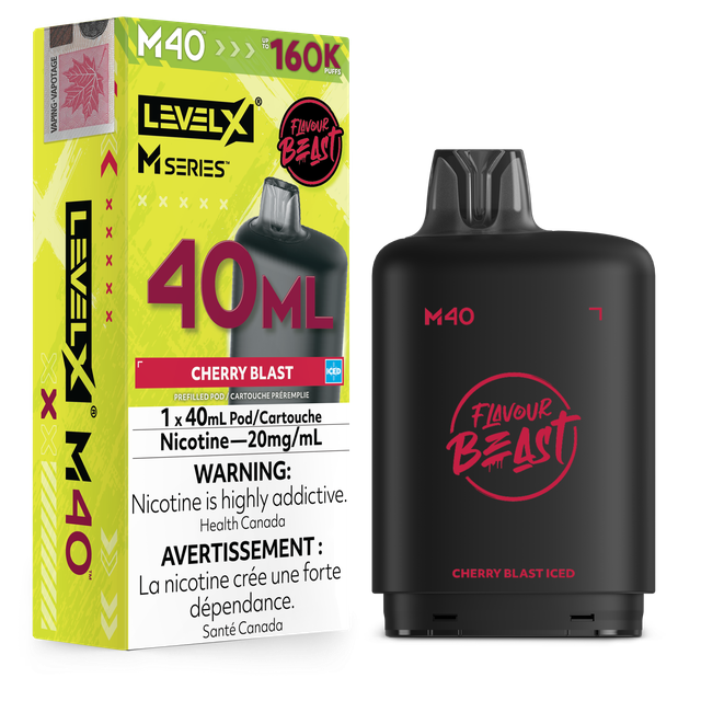 Level X M Series Flavour Beast M40 Pod - Cherry Blast Iced (160K Puffs, 40mL, 20mg)