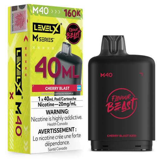 Level X M Series Flavour Beast M40 Pod - Cherry Blast Iced (160K Puffs, 40mL, 20mg)