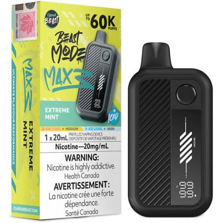 Flavour Beast Beast Mode Max 3 60K Disposable  Vape (20mL) - Extreme Mint
