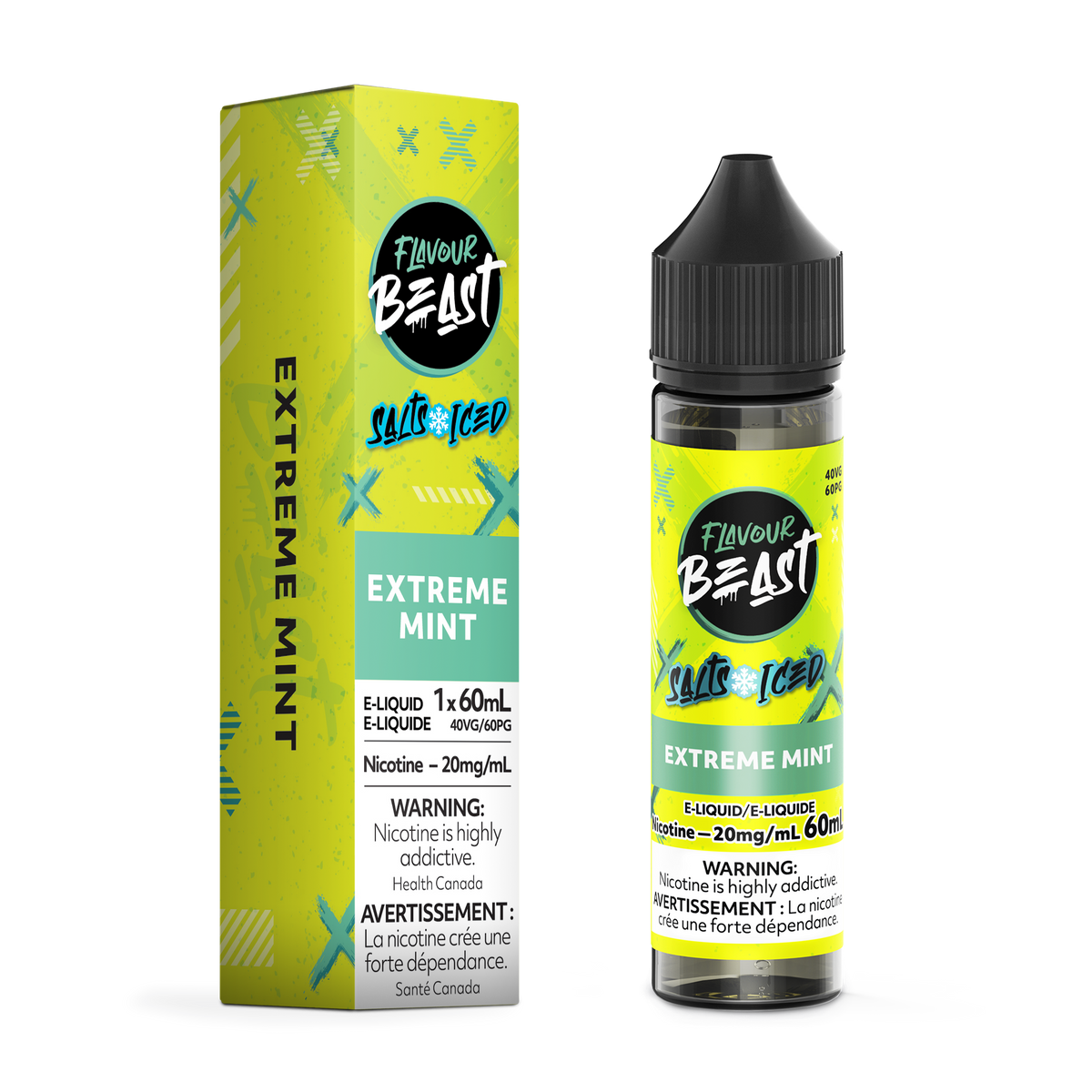 Flavour Beast Vape Juice Salt Nic - Extreme Mint Iced (60mL)