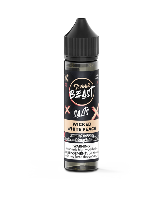 Flavour Beast Vape Juice Salt Nic -Wicked White Peach  (60mL)