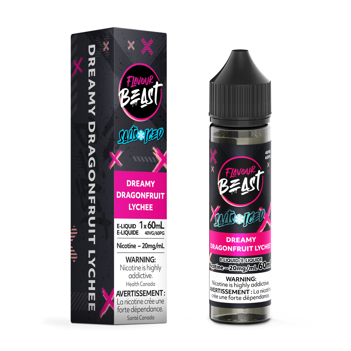 Flavour Beast Vape Juice Salt Nic - Dreamy Dragonfruit Lychee Iced (60mL)