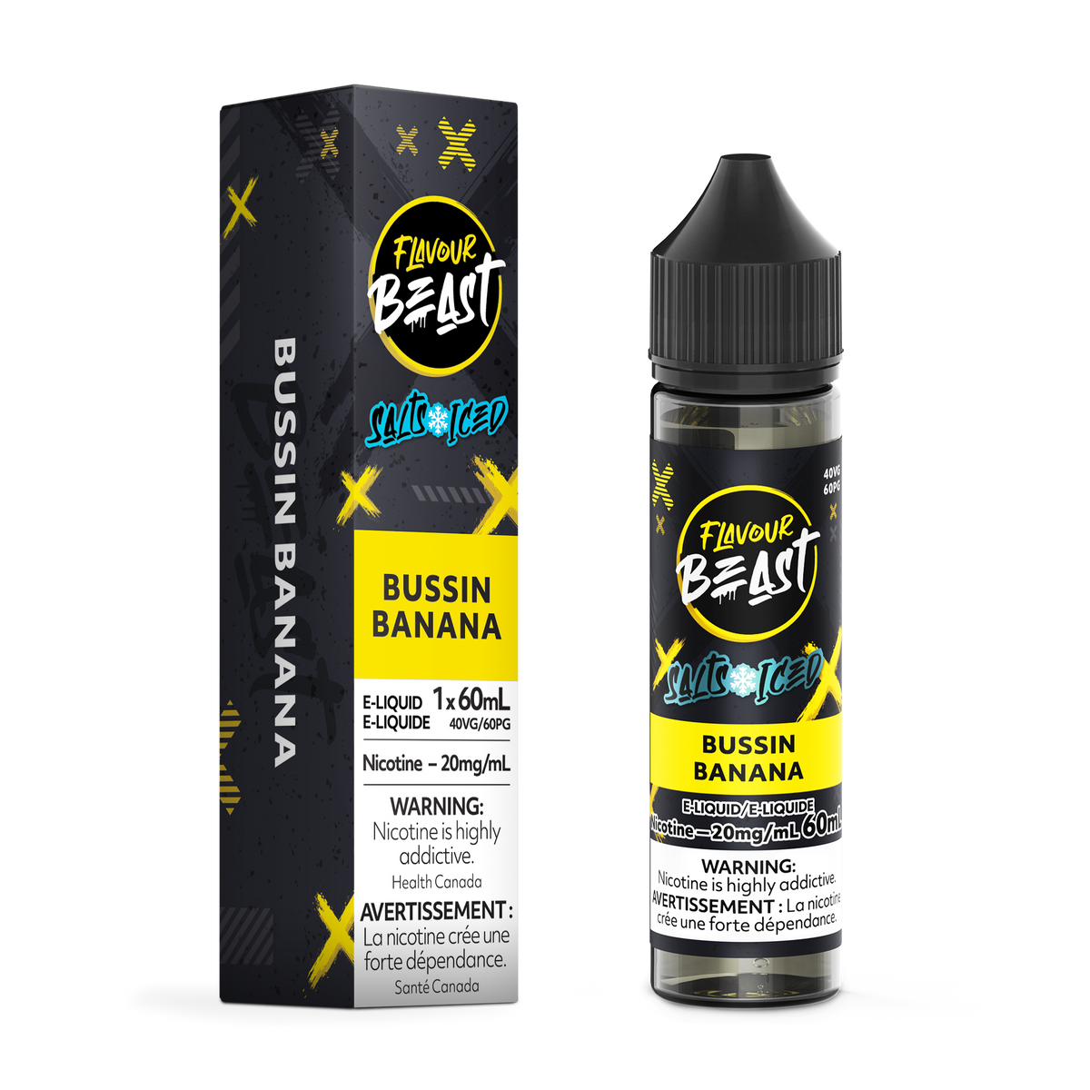 Flavour Beast Vape Juice Salt Nic - Bussin Banana Iced (60mL)