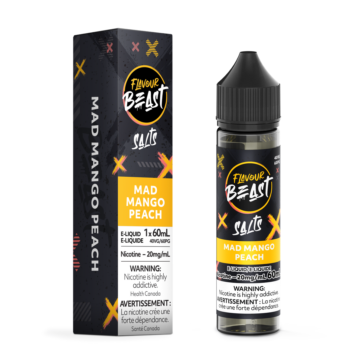Flavour Beast Vape Juice Salt Nic - Mad Mango Peach (60ml)