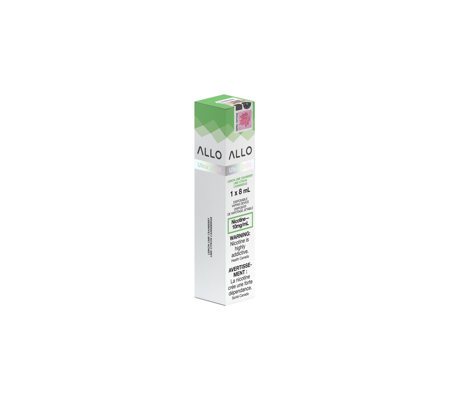 Allo Ultra 2500 - Lemon Lime Cranberry   Disposable Vape 10mg