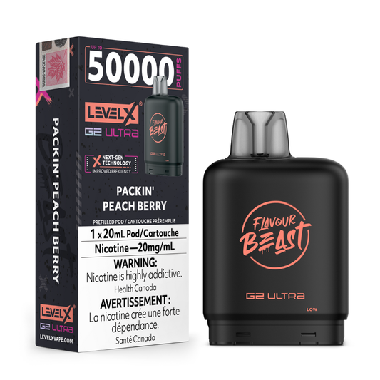 Level X Flavour Beast G2 Ultra 50K – Packin  Peach Berry