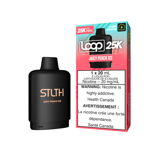 Juicy Peach Ice - STLTH Loop 25K Vape Pod