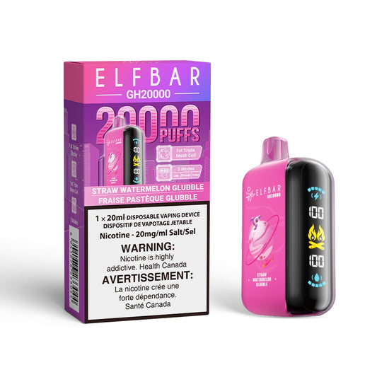 Straw Watermelon Glubble - Elf Bar GH20000 Disposable Vape