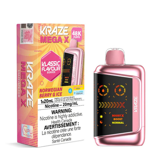 Norwegian Berry G Ice - Kraze Mega X 48K Disposable Vape (20mL)
