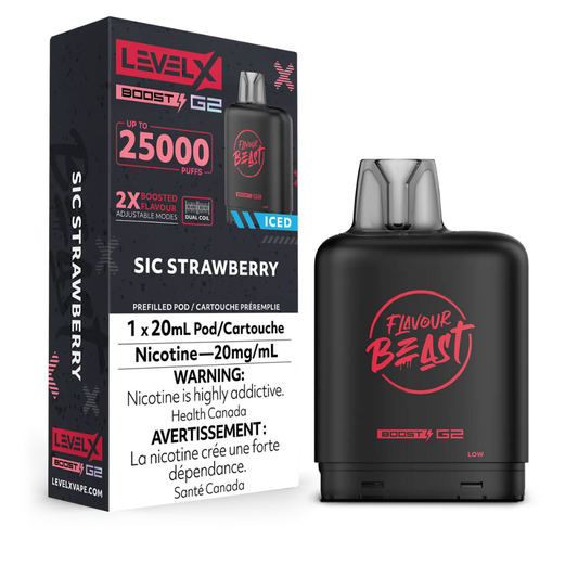 Level X Flavour Beast Boost G2 25K – Sic Strawberry Iced