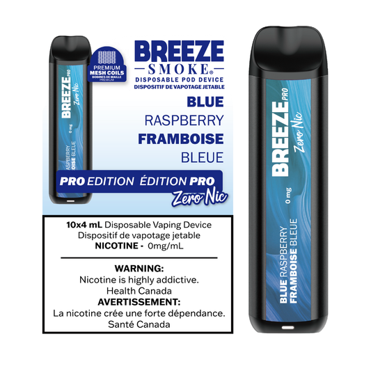 Breeze Pro Disposable Vape – Blue Raspberry (Zero Nic)
